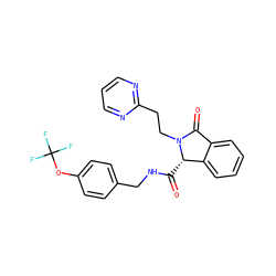 O=C(NCc1ccc(OC(F)(F)F)cc1)[C@H]1c2ccccc2C(=O)N1CCc1ncccn1 ZINC000095552929