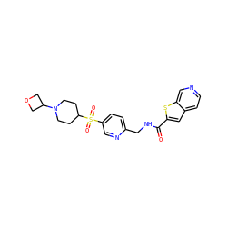 O=C(NCc1ccc(S(=O)(=O)C2CCN(C3COC3)CC2)cn1)c1cc2ccncc2s1 ZINC001772571697