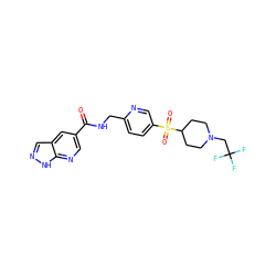 O=C(NCc1ccc(S(=O)(=O)C2CCN(CC(F)(F)F)CC2)cn1)c1cnc2[nH]ncc2c1 ZINC000225020114