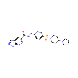 O=C(NCc1ccc(S(=O)(=O)N2CCC(N3CCCC3)CC2)cn1)c1cnc2[nH]ncc2c1 ZINC001772648088