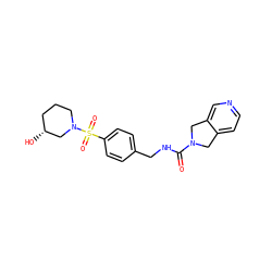 O=C(NCc1ccc(S(=O)(=O)N2CCC[C@@H](O)C2)cc1)N1Cc2ccncc2C1 ZINC000096283084