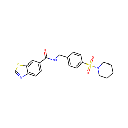 O=C(NCc1ccc(S(=O)(=O)N2CCCCC2)cc1)c1ccc2ncsc2c1 ZINC000018108018