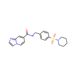 O=C(NCc1ccc(S(=O)(=O)N2CCCCC2)cc1)c1ccn2ccnc2c1 ZINC000096282788