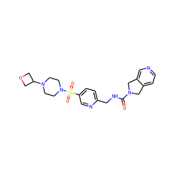 O=C(NCc1ccc(S(=O)(=O)N2CCN(C3COC3)CC2)cn1)N1Cc2ccncc2C1 ZINC000224984767