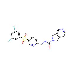 O=C(NCc1ccc(S(=O)(=O)c2cc(F)cc(F)c2)cn1)N1Cc2ccncc2C1 ZINC001772597835