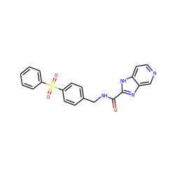 O=C(NCc1ccc(S(=O)(=O)c2ccccc2)cc1)c1nc2cnccc2[nH]1 ZINC000096282804