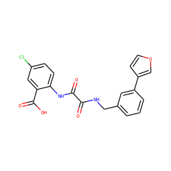 O=C(NCc1cccc(-c2ccoc2)c1)C(=O)Nc1ccc(Cl)cc1C(=O)O ZINC000115037704