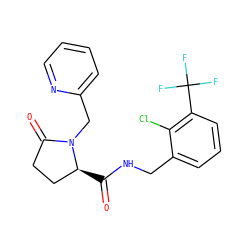 O=C(NCc1cccc(C(F)(F)F)c1Cl)[C@H]1CCC(=O)N1Cc1ccccn1 ZINC000095565460