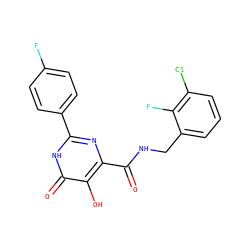 O=C(NCc1cccc(Cl)c1F)c1nc(-c2ccc(F)cc2)[nH]c(=O)c1O ZINC000205699726