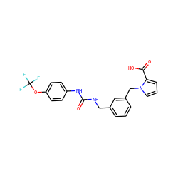 O=C(NCc1cccc(Cn2cccc2C(=O)O)c1)Nc1ccc(OC(F)(F)F)cc1 ZINC000095575859