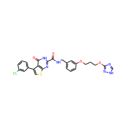 O=C(NCc1cccc(OCCCOc2nc[nH]n2)c1)c1nc2scc(-c3cccc(Cl)c3)c2c(=O)[nH]1 ZINC000114405191