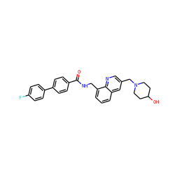 O=C(NCc1cccc2cc(CN3CCC(O)CC3)cnc12)c1ccc(-c2ccc(F)cc2)cc1 ZINC000036270581