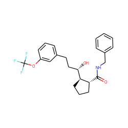 O=C(NCc1ccccc1)[C@@H]1CCC[C@H]1[C@@H](O)CCc1cccc(OC(F)(F)F)c1 ZINC000028571570