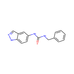 O=C(NCc1ccccc1)Nc1ccc2[nH]ncc2c1 ZINC000028642183