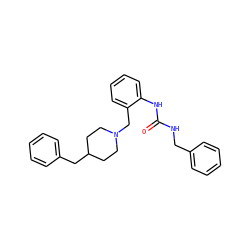 O=C(NCc1ccccc1)Nc1ccccc1CN1CCC(Cc2ccccc2)CC1 ZINC000013475738