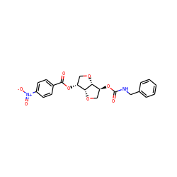O=C(NCc1ccccc1)O[C@H]1CO[C@@H]2[C@H](OC(=O)c3ccc([N+](=O)[O-])cc3)CO[C@H]12 ZINC000045259184