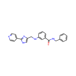 O=C(NCc1ccccc1)c1cccc(NCc2c[nH]c(-c3ccncc3)n2)c1 ZINC001772601143