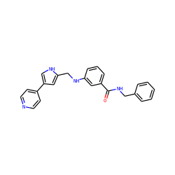 O=C(NCc1ccccc1)c1cccc(NCc2cc(-c3ccncc3)c[nH]2)c1 ZINC001772581898