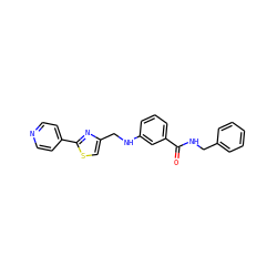 O=C(NCc1ccccc1)c1cccc(NCc2csc(-c3ccncc3)n2)c1 ZINC001772607425