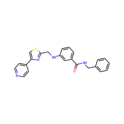 O=C(NCc1ccccc1)c1cccc(NCc2nc(-c3ccncc3)cs2)c1 ZINC001772583280