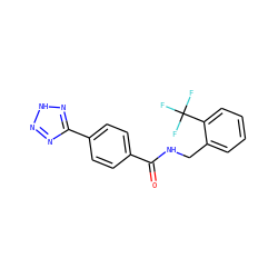 O=C(NCc1ccccc1C(F)(F)F)c1ccc(-c2nn[nH]n2)cc1 ZINC000653799310