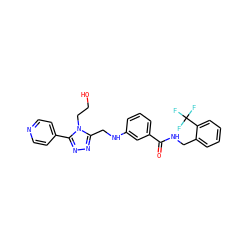 O=C(NCc1ccccc1C(F)(F)F)c1cccc(NCc2nnc(-c3ccncc3)n2CCO)c1 ZINC001772657095