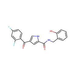 O=C(NCc1ccccc1O)c1cc(C(=O)c2ccc(F)cc2F)c[nH]1 ZINC000053294850