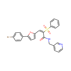 O=C(NCc1cccnc1)/C(=C\c1ccc(-c2ccc(Br)cc2)o1)S(=O)(=O)c1ccccc1 ZINC000001258754