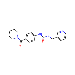 O=C(NCc1cccnc1)Nc1ccc(C(=O)N2CCCCC2)cc1 ZINC000096271380