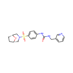 O=C(NCc1cccnc1)Nc1ccc(S(=O)(=O)N2C[C@@H]3CC[C@H](C2)O3)cc1 ZINC000096271362