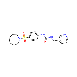 O=C(NCc1cccnc1)Nc1ccc(S(=O)(=O)N2CCCCCC2)cc1 ZINC000053251177