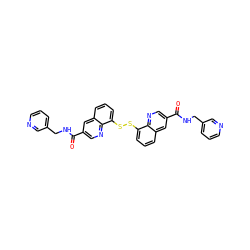 O=C(NCc1cccnc1)c1cnc2c(SSc3cccc4cc(C(=O)NCc5cccnc5)cnc34)cccc2c1 ZINC001772656554