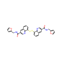 O=C(NCc1ccco1)c1cnc2c(SSc3cccc4cc(C(=O)NCc5ccco5)cnc34)cccc2c1 ZINC001772655309