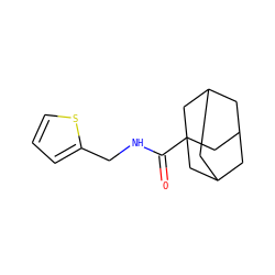 O=C(NCc1cccs1)C12CC3CC(CC(C3)C1)C2 ZINC000004323246