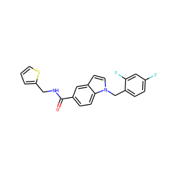 O=C(NCc1cccs1)c1ccc2c(ccn2Cc2ccc(F)cc2F)c1 ZINC000198390763