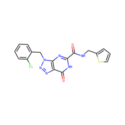 O=C(NCc1cccs1)c1nc2c(nnn2Cc2ccccc2Cl)c(=O)[nH]1 ZINC000004898739