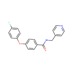 O=C(NCc1ccncc1)c1ccc(Oc2ccc(F)cc2)cc1 ZINC000017168557