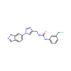 O=C(NCc1cn(-c2ccc3cn[nH]c3c2)nn1)Nc1cccc(CCl)c1 ZINC000096908818