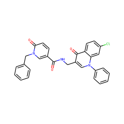 O=C(NCc1cn(-c2ccccc2)c2cc(Cl)ccc2c1=O)c1ccc(=O)n(Cc2ccccc2)c1 ZINC000096170143