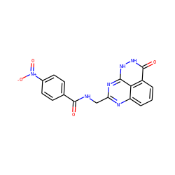 O=C(NCc1nc2cccc3c(=O)[nH][nH]c(n1)c23)c1ccc([N+](=O)[O-])cc1 ZINC000059281543