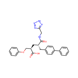 O=C(NCc1nn[nH]n1)[C@H](Cc1ccc(-c2ccccc2)cc1)C[C@H](COc1ccccc1)C(=O)O ZINC000029244123