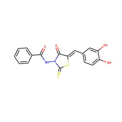 O=C(NN1C(=O)/C(=C/c2ccc(O)c(O)c2)SC1=S)c1ccccc1 ZINC000000969850