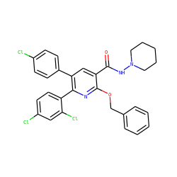 O=C(NN1CCCCC1)c1cc(-c2ccc(Cl)cc2)c(-c2ccc(Cl)cc2Cl)nc1OCc1ccccc1 ZINC000028332830