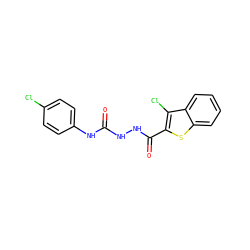 O=C(NNC(=O)c1sc2ccccc2c1Cl)Nc1ccc(Cl)cc1 ZINC000000822248