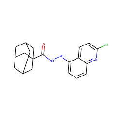 O=C(NNc1cccc2nc(Cl)ccc12)C12CC3CC(CC(C3)C1)C2 ZINC000040429554