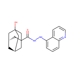 O=C(NNc1cccc2ncccc12)C12C[C@H]3C[C@@H](CC(O)(C3)C1)C2 ZINC000101627097