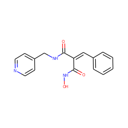 O=C(NO)/C(=C\c1ccccc1)C(=O)NCc1ccncc1 ZINC000095579101