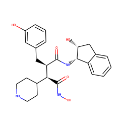 O=C(NO)[C@@H](C1CCNCC1)[C@@H](Cc1cccc(O)c1)C(=O)N[C@H]1c2ccccc2C[C@H]1O ZINC000013488784