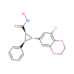 O=C(NO)[C@@H]1[C@H](c2ccccc2)[C@H]1c1cc(Cl)c2c(c1)OCCO2 ZINC000103251551
