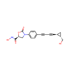 O=C(NO)[C@@H]1CN(c2ccc(C#CC#C[C@H]3C[C@@H]3CO)cc2)C(=O)O1 ZINC000653827680